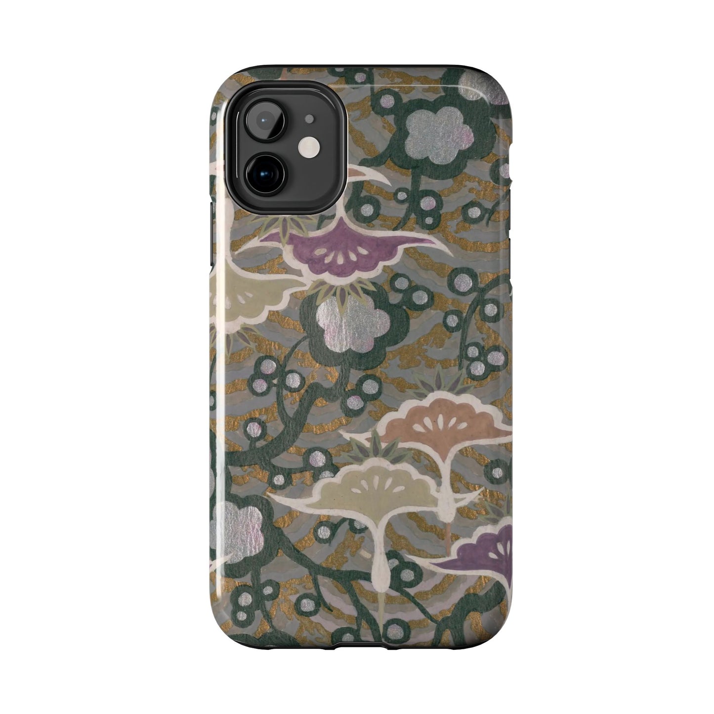 Meiji Era Dancing Cranes & Plum Phone Case | 1901 Zuan Hyakushu | Gold & Silver Japanese Art