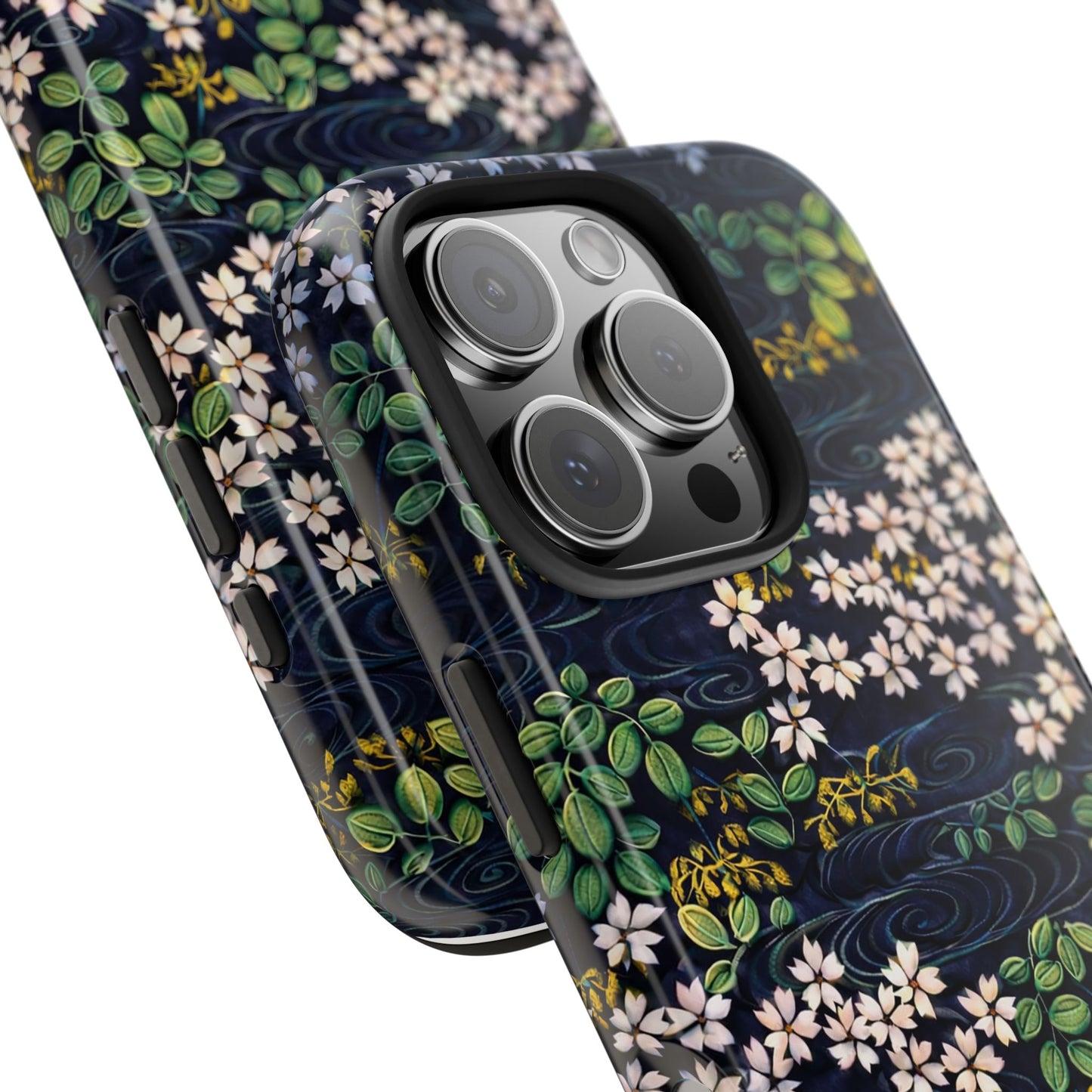 Sakura River Night Phone Case – Japanese Chiyogami Inspired Design