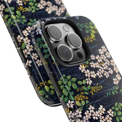 Sakura River Night Phone Case – Japanese Chiyogami Inspired Design