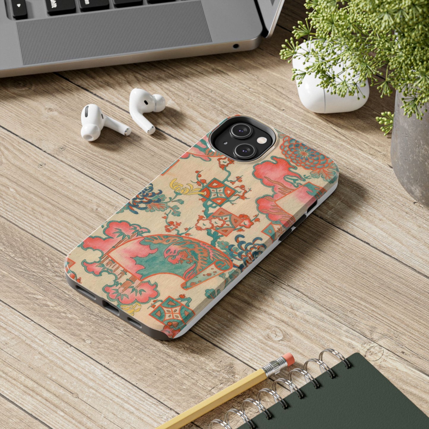Meiji Era Fan & Chrysanthemum Phone Case | 1901 Zuan Hyakushu | Japanese Art