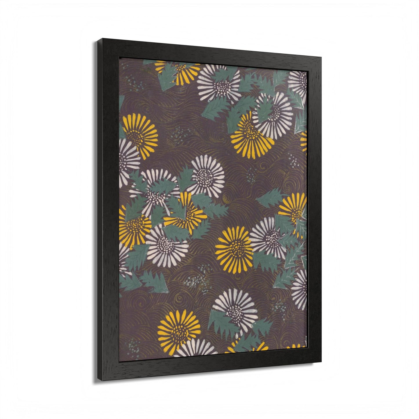 Vintage Japanese Chrysanthemum Framed Poster - 1901 Meiji Era Wall Art