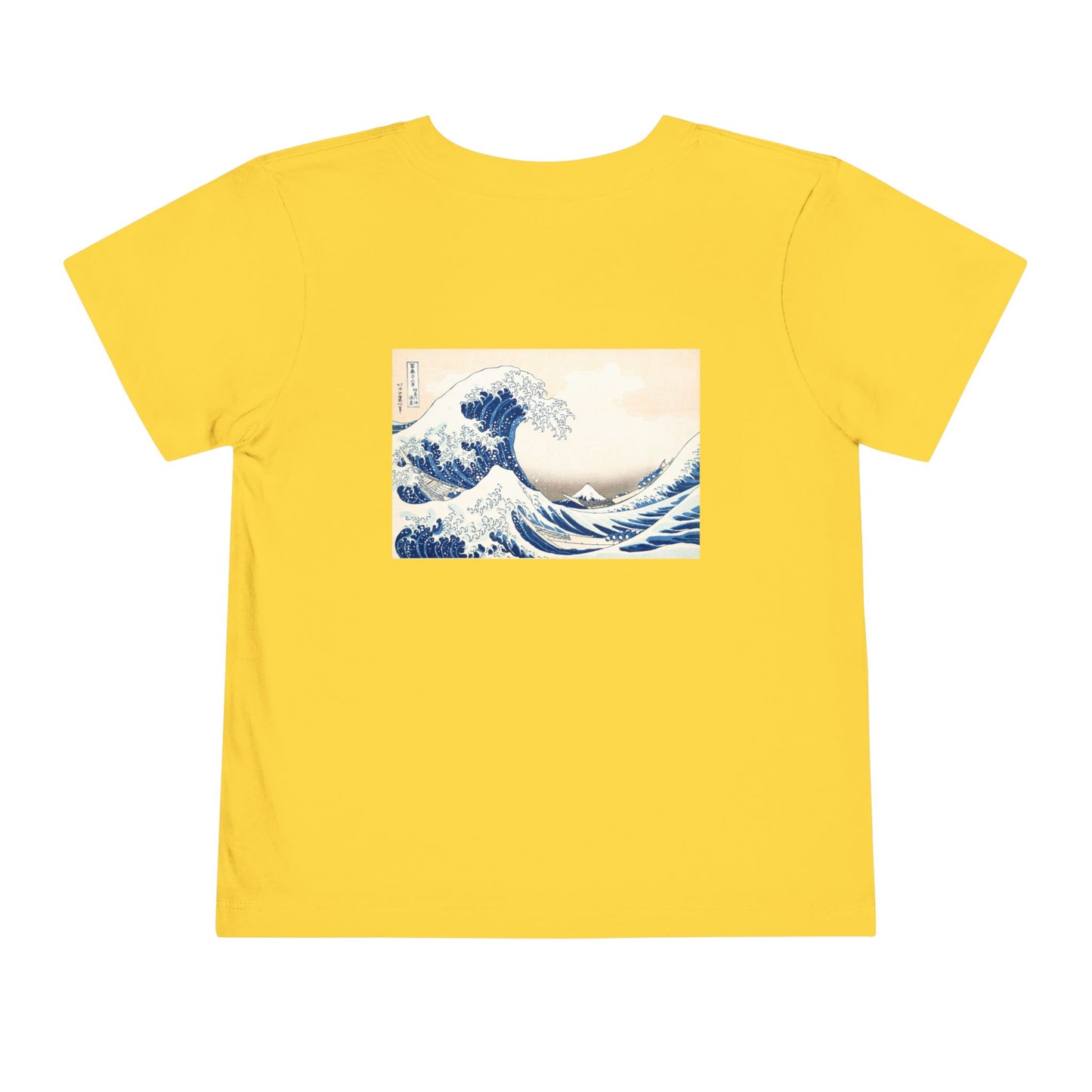 Great Wave off Kanagawa Toddler T-Shirt - Hokusai Japanese Art Back Print Kids Tee
