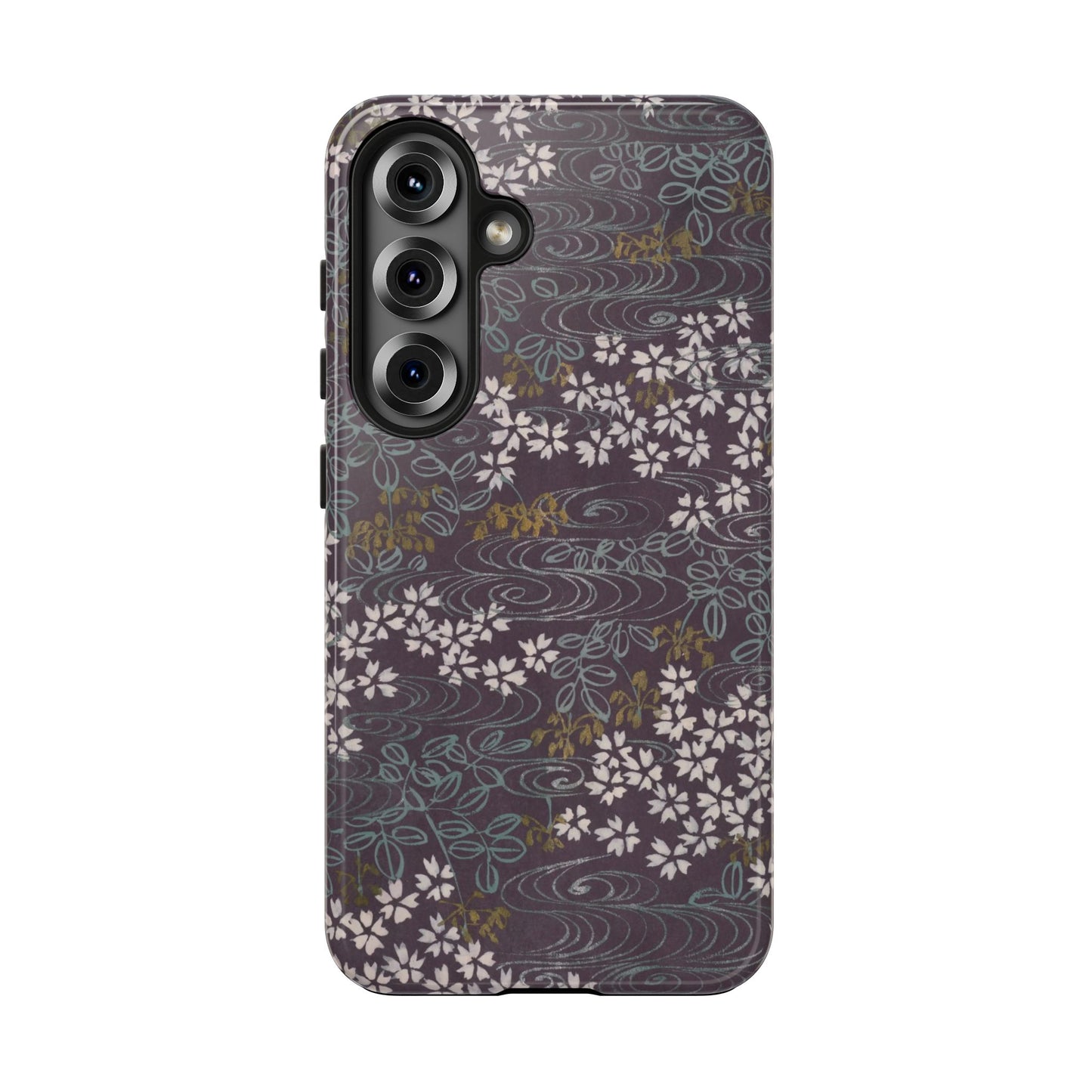 Meiji Era Sakura River Phone Case | 1901 Zuan Hyakushu | Wisteria Purple Japanese Art