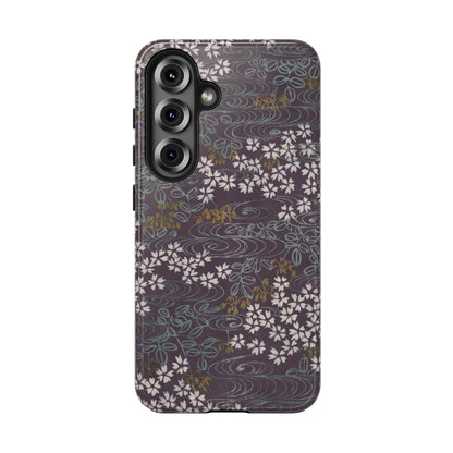 Meiji Era Sakura River Phone Case | 1901 Zuan Hyakushu | Wisteria Purple Japanese Art