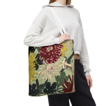 Japanese Chiyogami Floral Tote Bag – Traditional Washi Pattern Inspired by Taisho Era Design