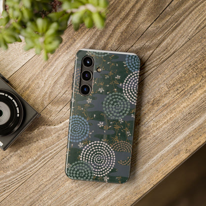 Meiji Era Uzumaki Spiral Phone Case | 1901 Zuan Hyakushu | Tokiwa Green Japanese Art