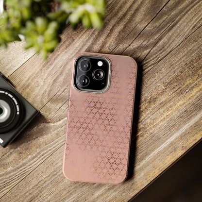 Taisho Era Pink Asanoha Phone Case | 1926 Japanese Chiyogami Art | Hemp Leaf Pattern