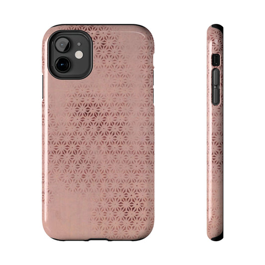 Taisho Era Pink Asanoha Phone Case | 1926 Japanese Chiyogami Art | Hemp Leaf Pattern