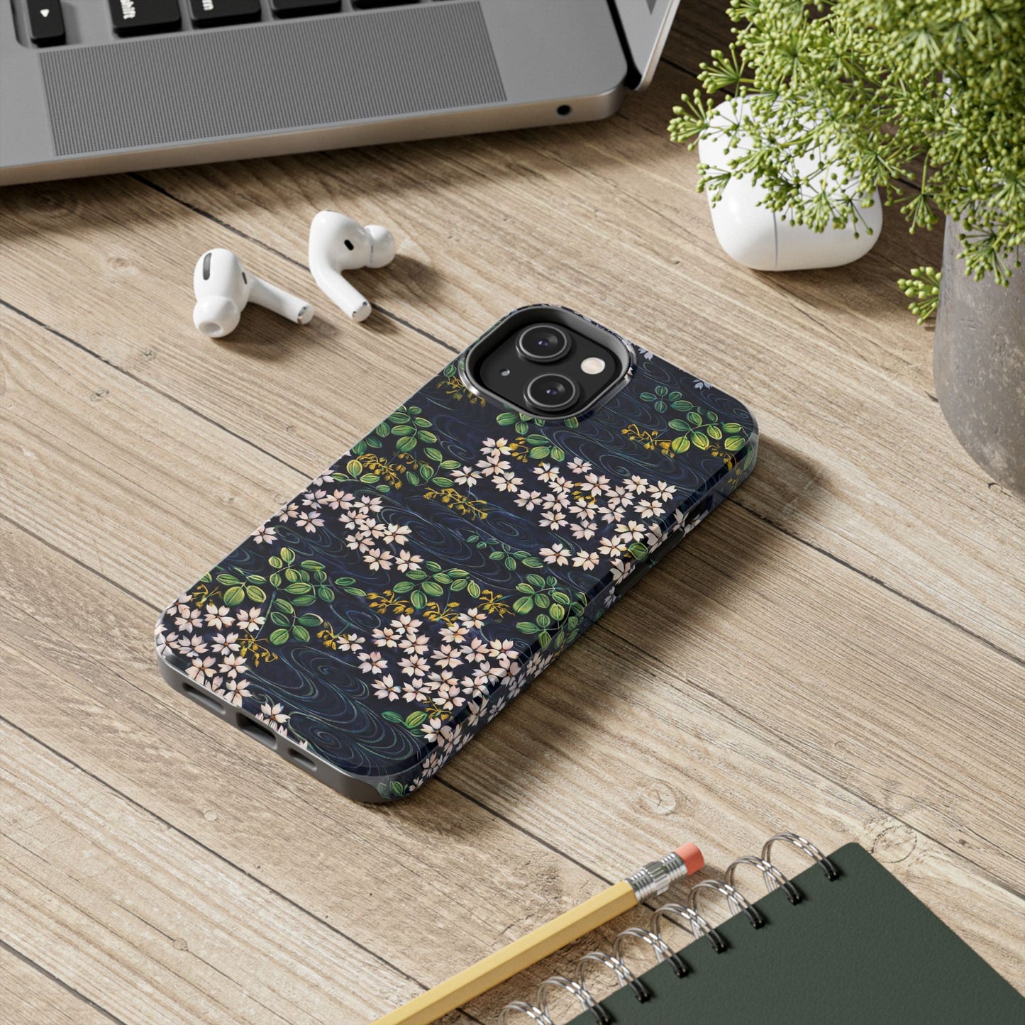 Sakura River Night Phone Case – Japanese Chiyogami Inspired Design