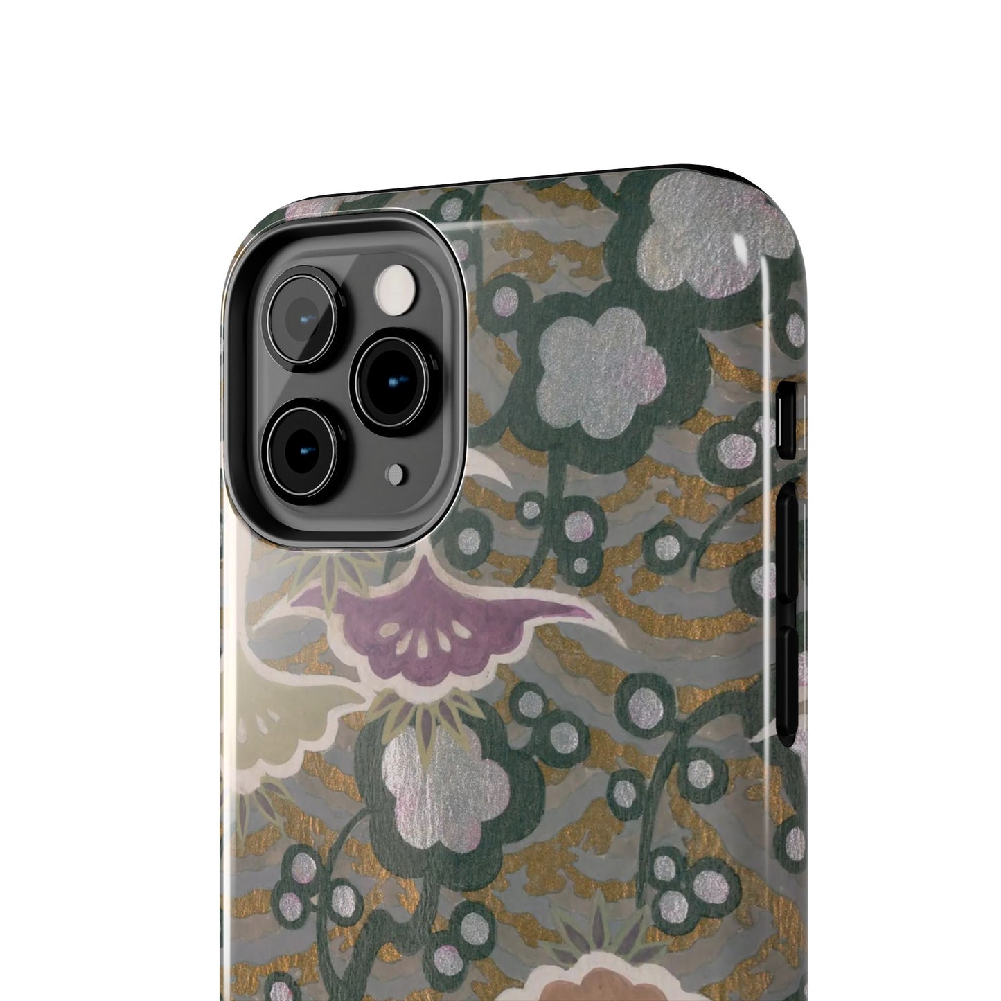 Meiji Era Dancing Cranes & Plum Phone Case | 1901 Zuan Hyakushu | Gold & Silver Japanese Art