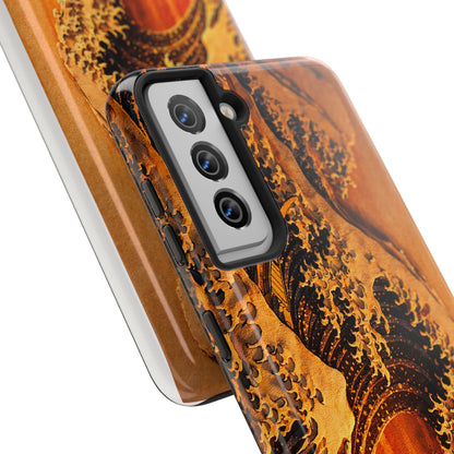 Golden Wave Tough Phone Case – Hokusai Sunset Japanese Art
