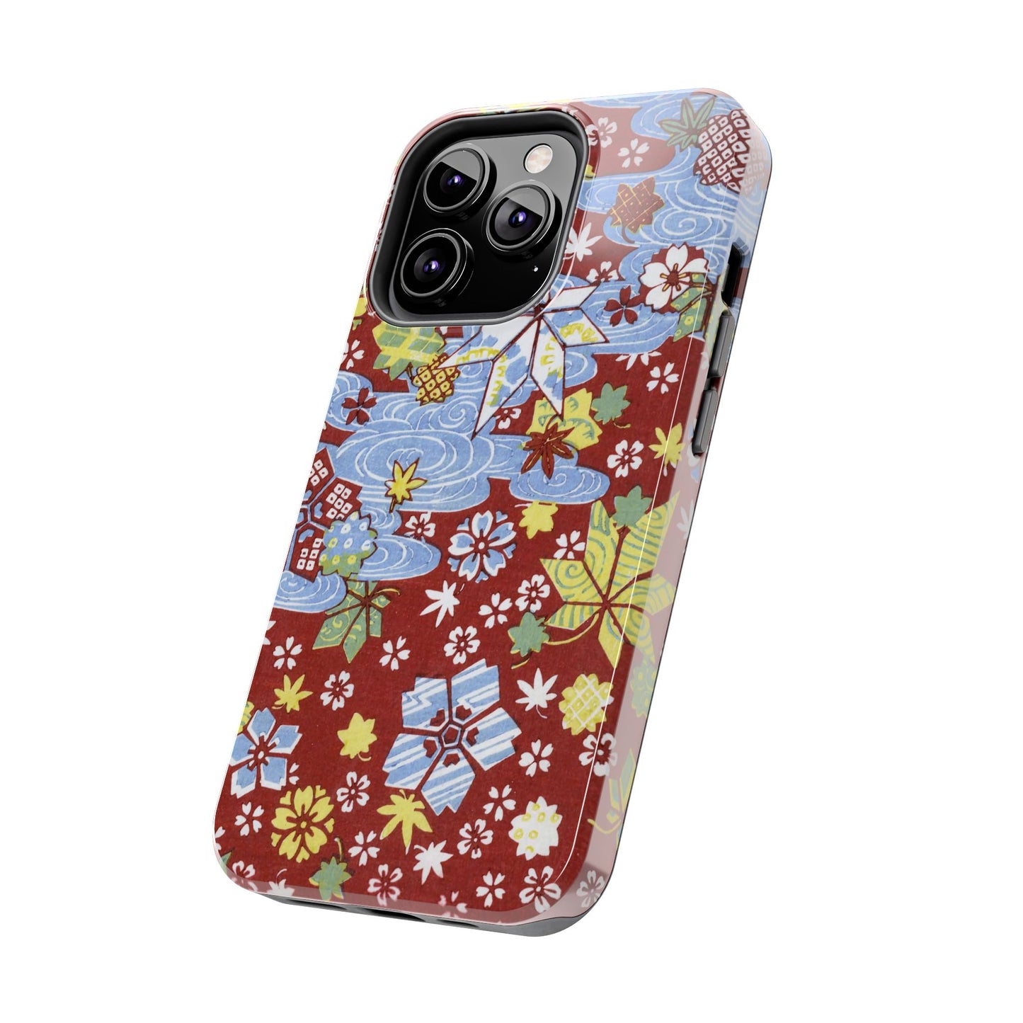 Taisho Umbrella Tales | 1926 Sakura, Momiji & Flowing Water Phone Case | Vintage Chiyogami Art