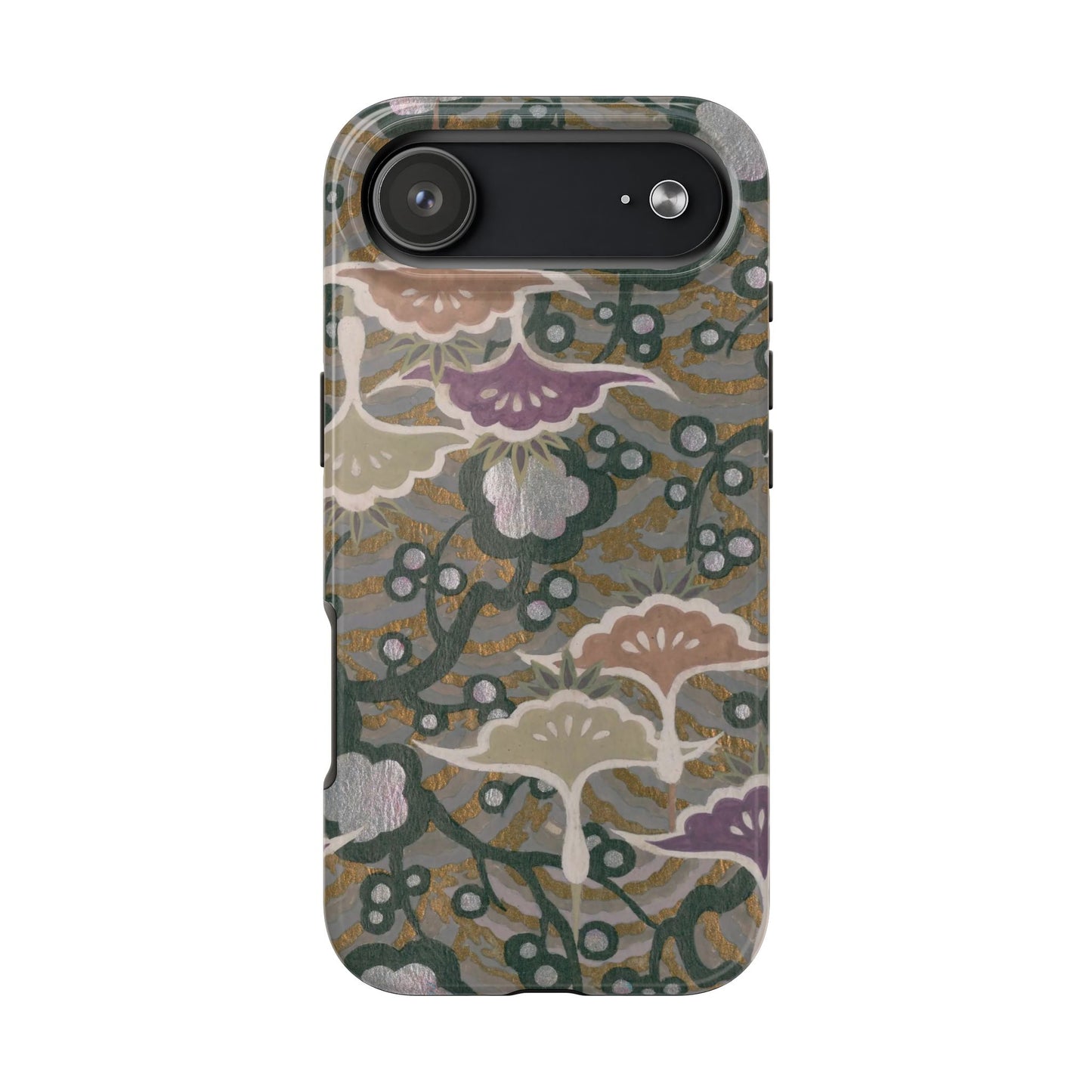 Meiji Era Dancing Cranes & Plum Phone Case | 1901 Zuan Hyakushu | Gold & Silver Japanese Art