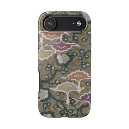Meiji Era Dancing Cranes & Plum Phone Case | 1901 Zuan Hyakushu | Gold & Silver Japanese Art