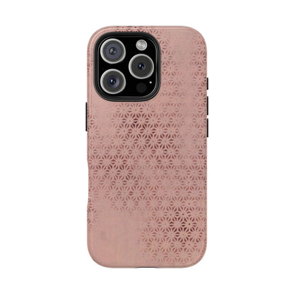 Taisho Era Pink Asanoha Phone Case | 1926 Japanese Chiyogami Art | Hemp Leaf Pattern