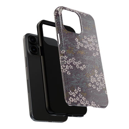 Meiji Era Sakura River Phone Case | 1901 Zuan Hyakushu | Wisteria Purple Japanese Art