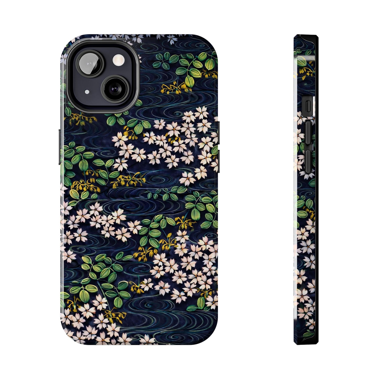 Sakura River Night Phone Case – Japanese Chiyogami Inspired Design