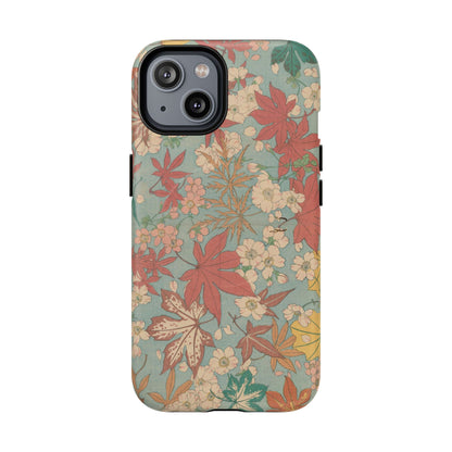 Meiji Era Maple & Autumn Bloom Phone Case | "Chiyogami Mihon" Japanese Archive Art