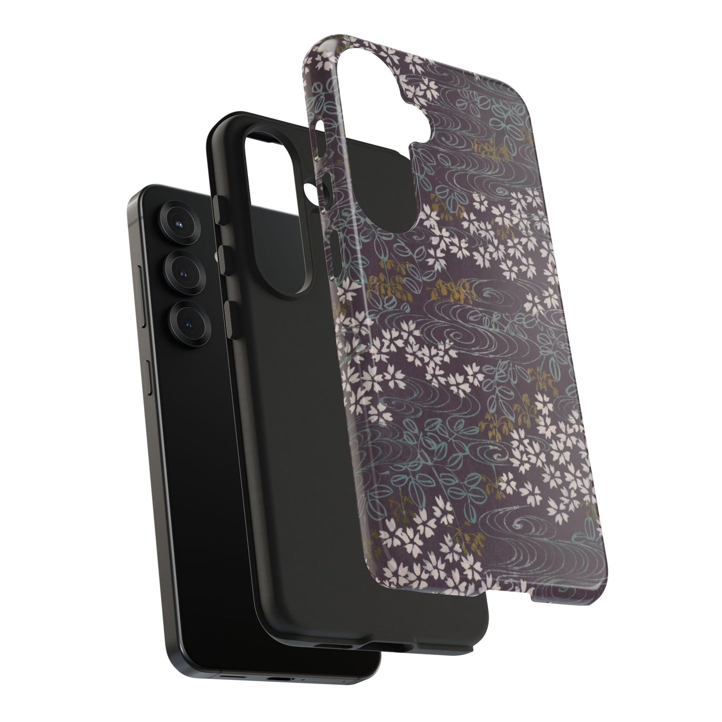 Meiji Era Sakura River Phone Case | 1901 Zuan Hyakushu | Wisteria Purple Japanese Art