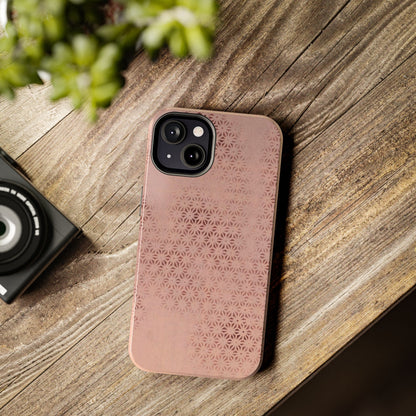 Taisho Era Pink Asanoha Phone Case | 1926 Japanese Chiyogami Art | Hemp Leaf Pattern