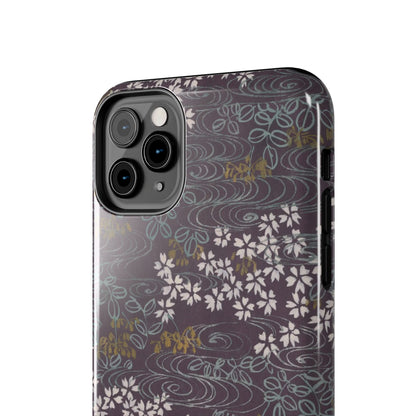 Meiji Era Sakura River Phone Case | 1901 Zuan Hyakushu | Wisteria Purple Japanese Art