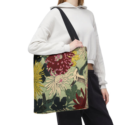 Japanese Chiyogami Floral Tote Bag – Traditional Washi Pattern Inspired by Taisho Era Design