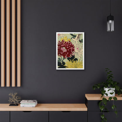 Chrysanthemum Japanese Chiyogami Framed Poster – Vintage 1924 Kikuo Hirose | Maru no Kagishippo