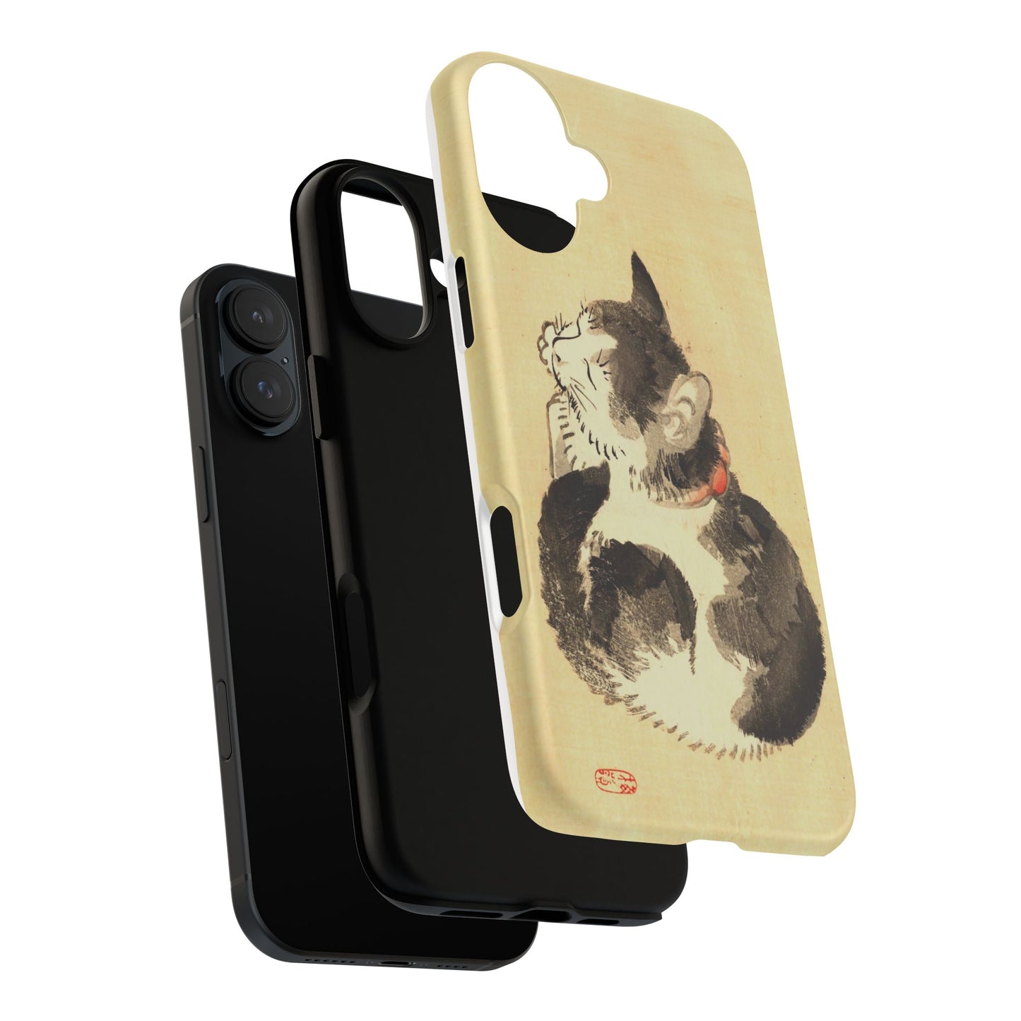 Sleeping Cat iPhone Case | Meiji Era Japanese Ink Painting | Ukiyo-e Art Phone Case | Vintage Japan Cat Gift