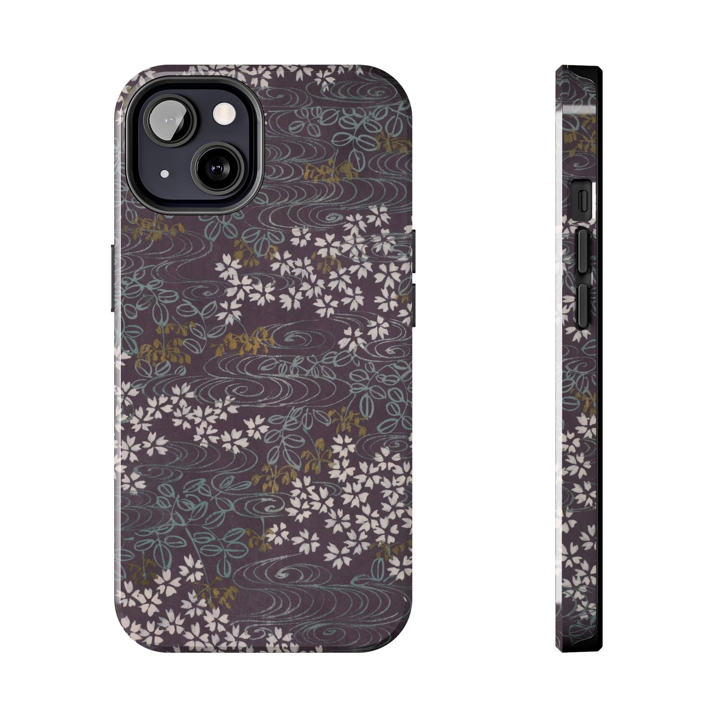 Meiji Era Sakura River Phone Case | 1901 Zuan Hyakushu | Wisteria Purple Japanese Art