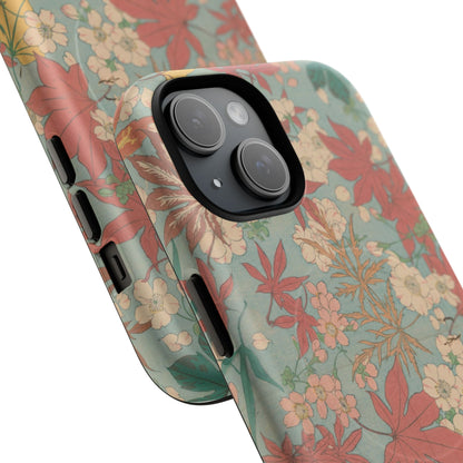 Meiji Era Maple & Autumn Bloom Phone Case | "Chiyogami Mihon" Japanese Archive Art