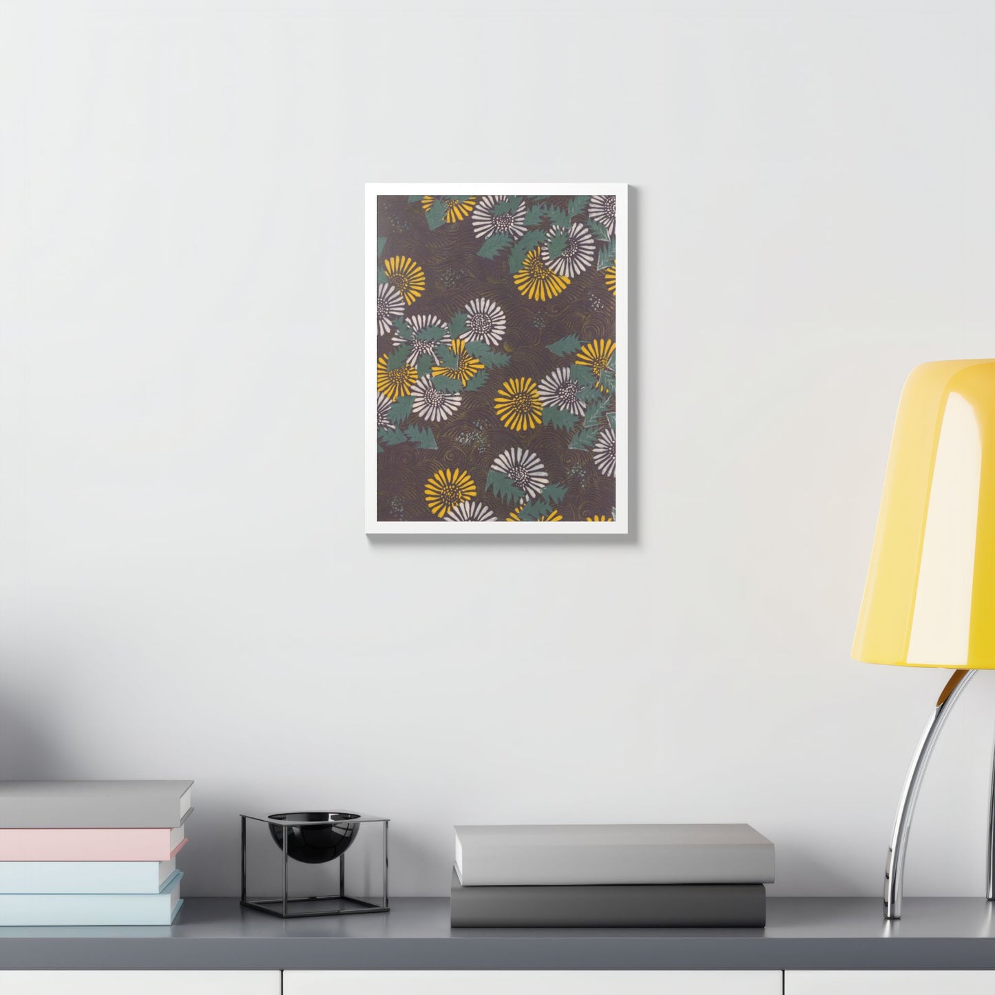 Vintage Japanese Chrysanthemum Framed Poster - 1901 Meiji Era Wall Art