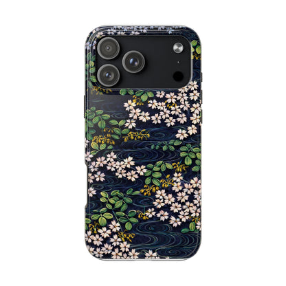 Sakura River Night Phone Case – Japanese Chiyogami Inspired Design