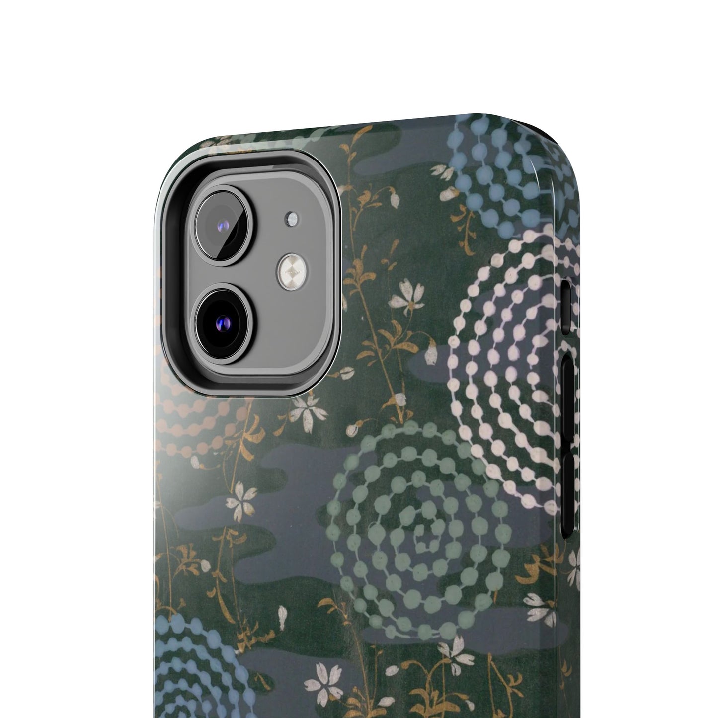 Meiji Era Uzumaki Spiral Phone Case | 1901 Zuan Hyakushu | Tokiwa Green Japanese Art