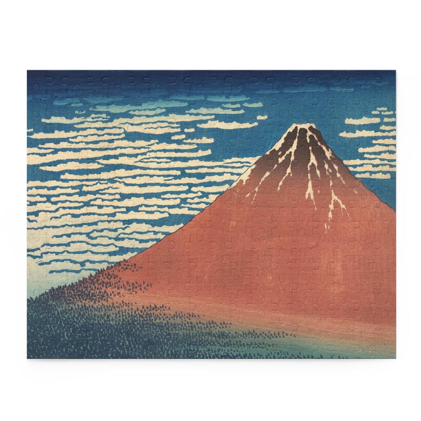 Hokusai "Red Fuji" Jigsaw Puzzle | Japanese Ukiyo-e Art Gift | 120/252/500 Pieces