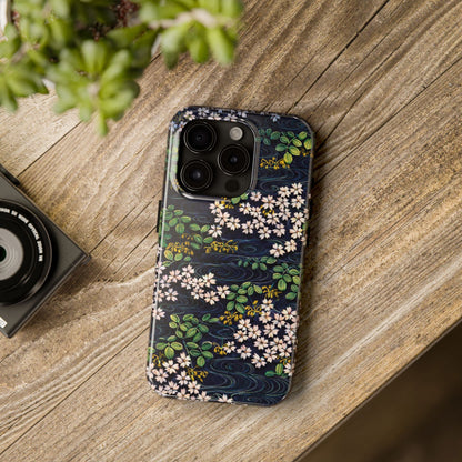 Sakura River Night Phone Case – Japanese Chiyogami Inspired Design