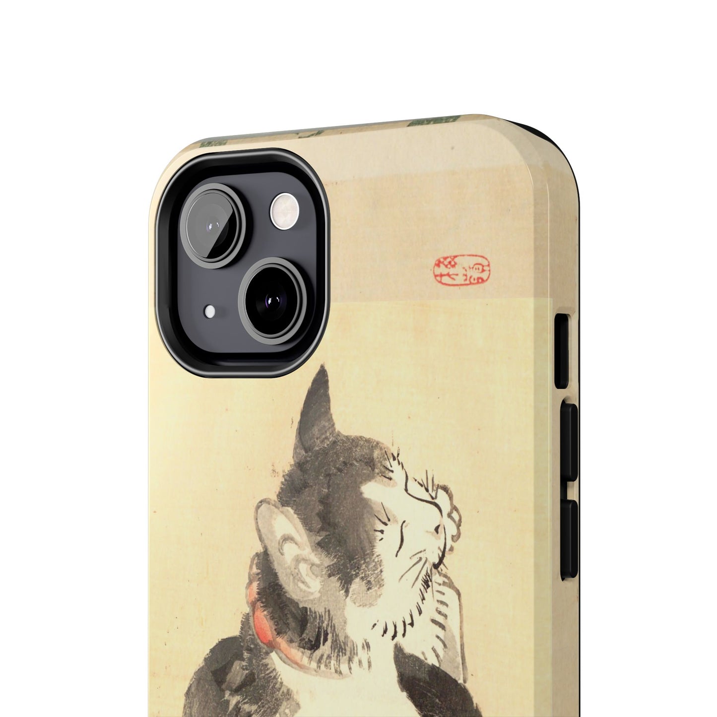 Sleeping Cat Japanese Art Phone Case | Meiji Era Bairei Kono Woodblock | Vintage Cat Illustration 1887