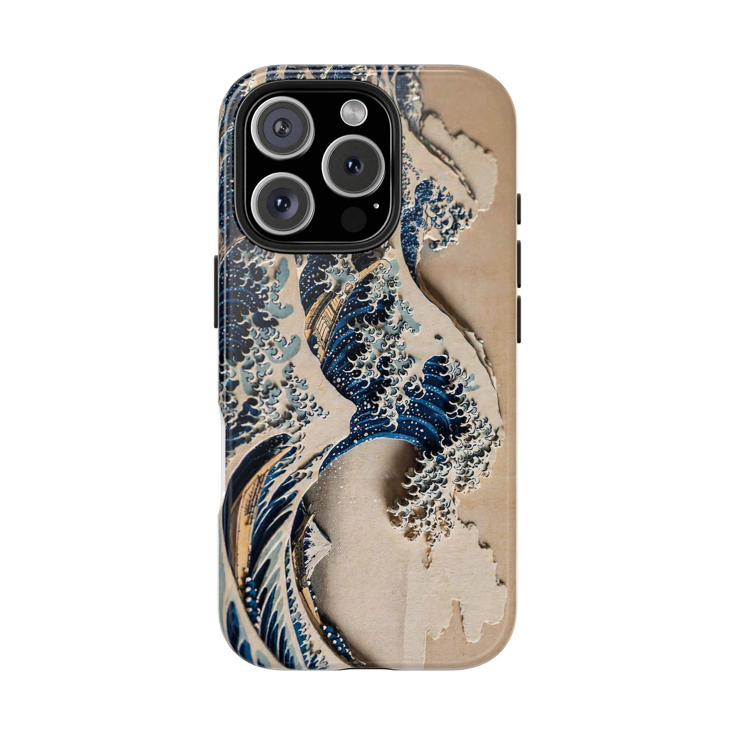 Great Wave 3D Shadow Relief Tough Phone Case – Hokusai Japanese Art