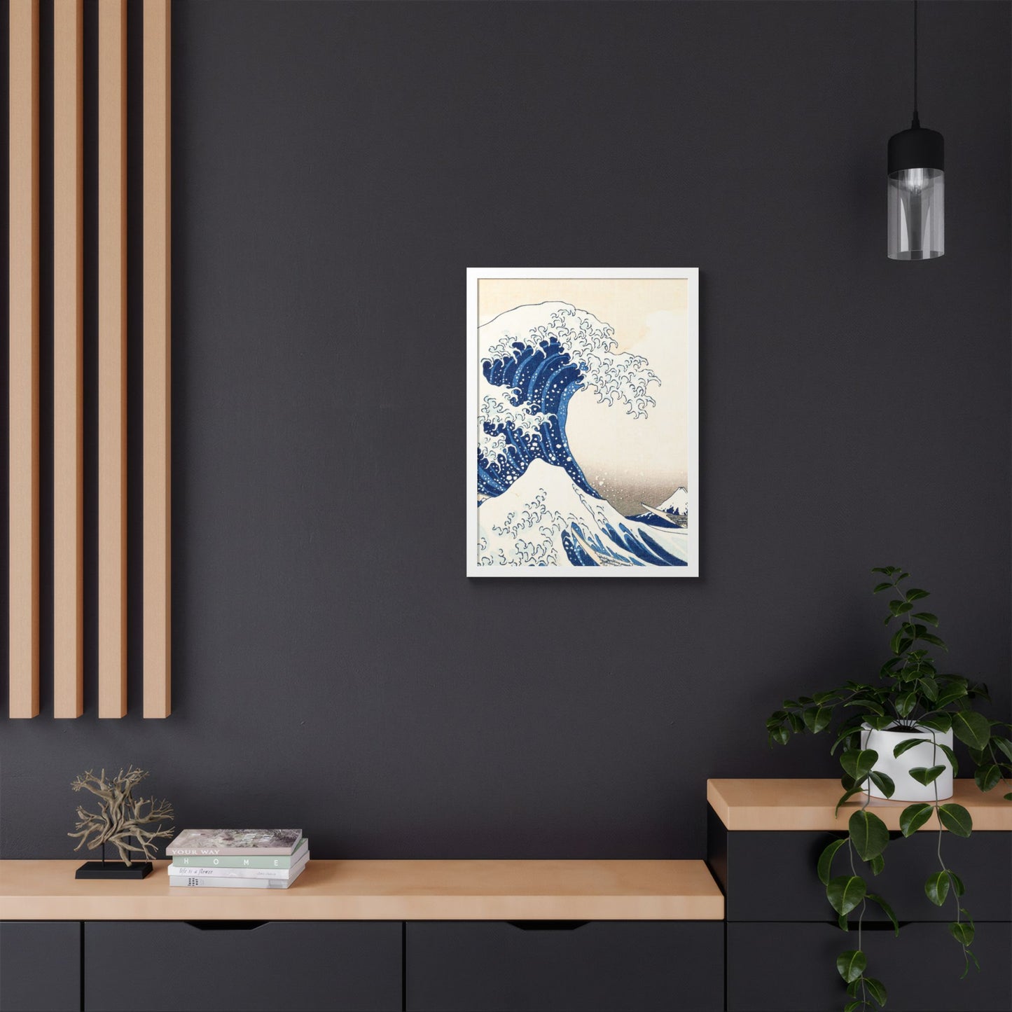 The Great Wave off Kanagawa – Katsushika Hokusai |  Japanese Ukiyo-e Fine Art Framed Poster |  Vintage Wall Art Print