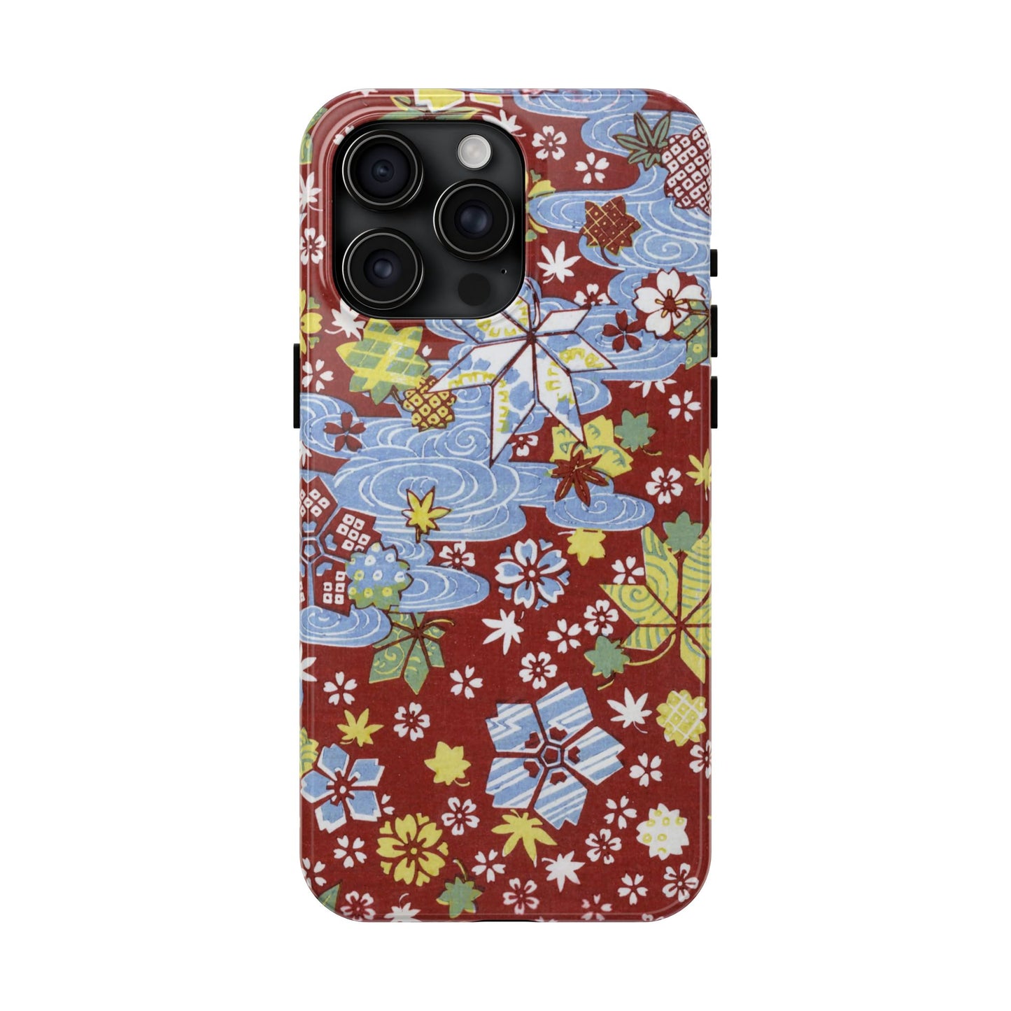 Taisho Umbrella Tales | 1926 Sakura, Momiji & Flowing Water Phone Case | Vintage Chiyogami Art