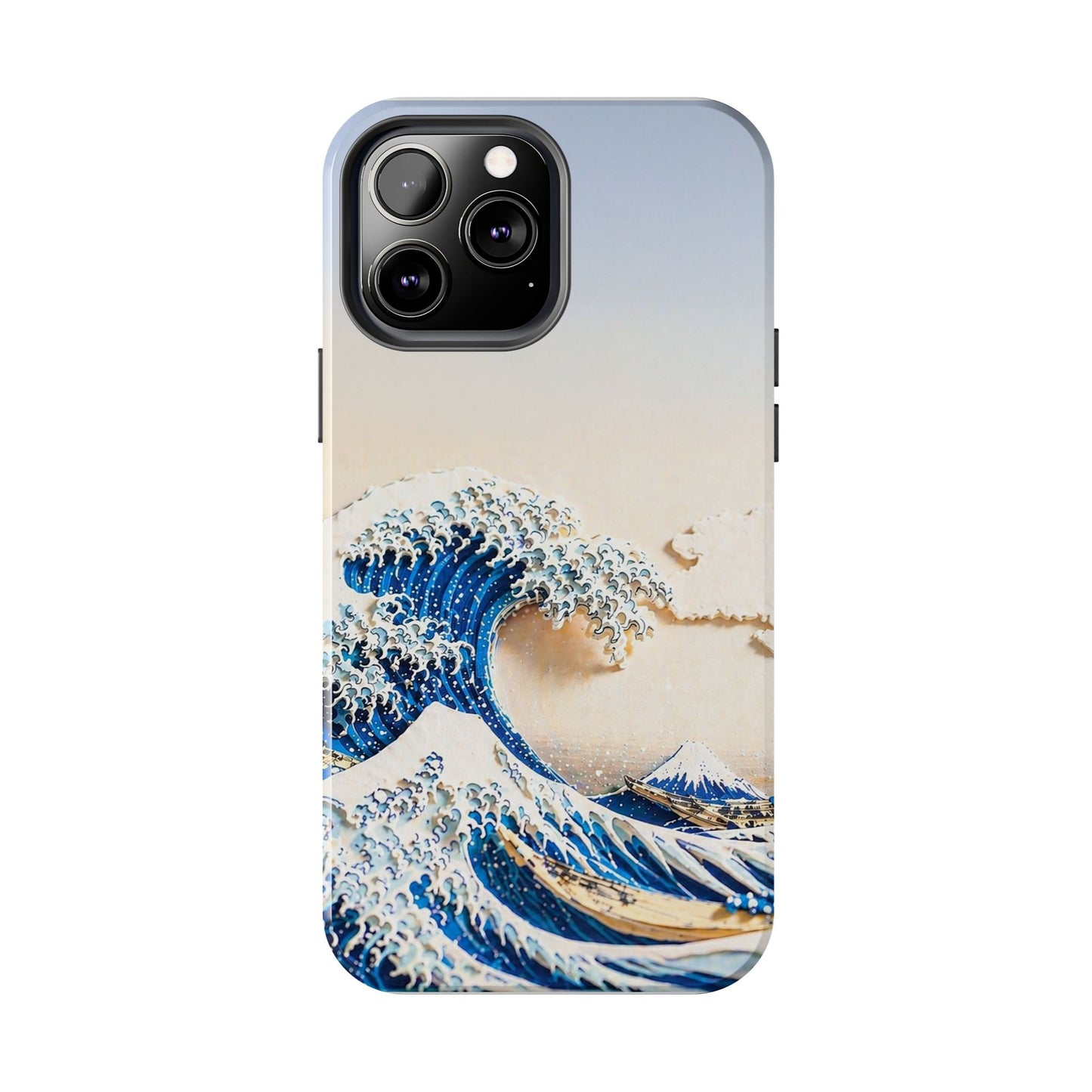 Japanese Great Wave Morning Glow Phone Case | Hokusai 3D Art | Edo Era Masterpiece