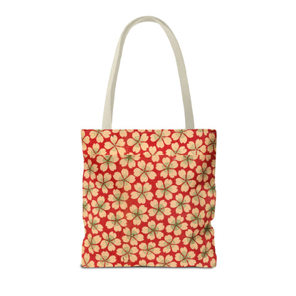 Meiji Era Sakura Blossom Tote Bag | "Chiyogami Mihon" Japanese Archive Art | Red & White Floral