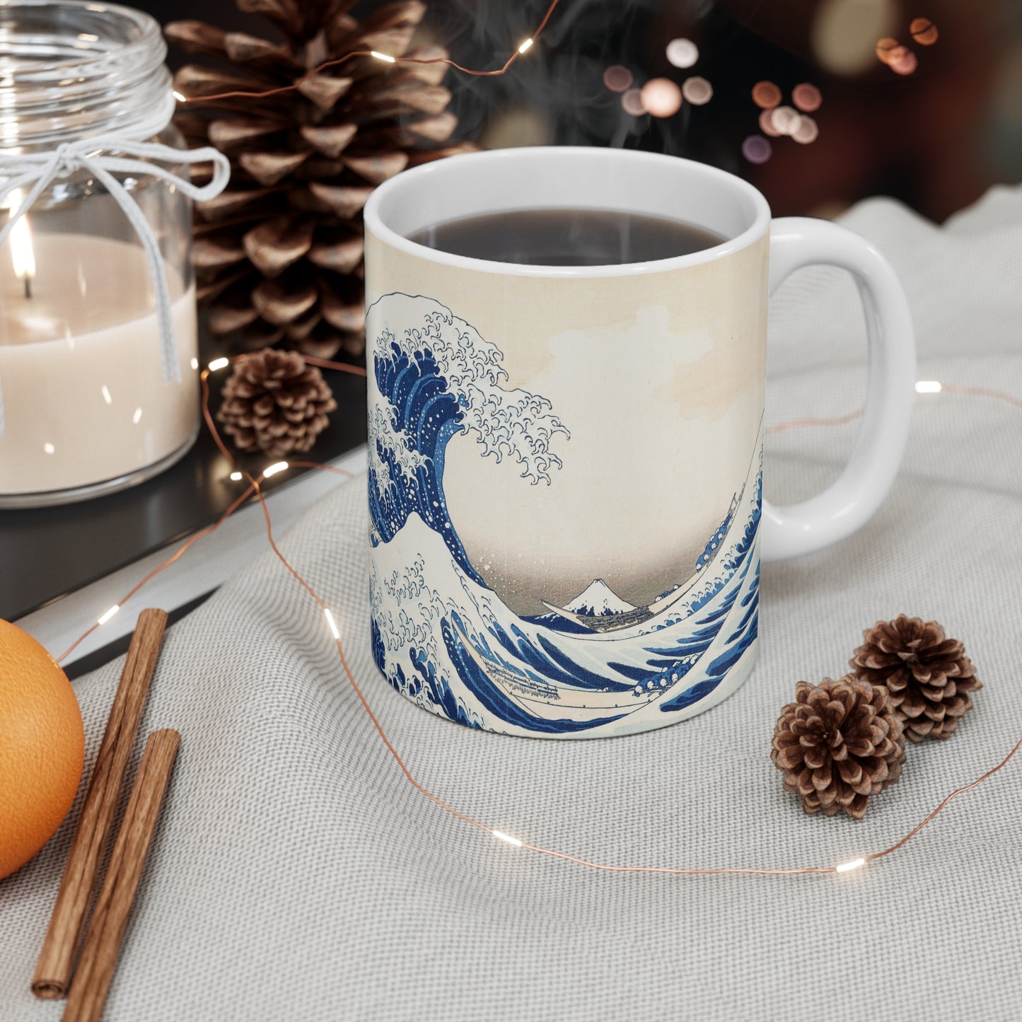 Hokusai "Great Wave" Ceramic Mug | 11oz Japanese Art Coffee Cup | Ukiyo-e Edo Era Design