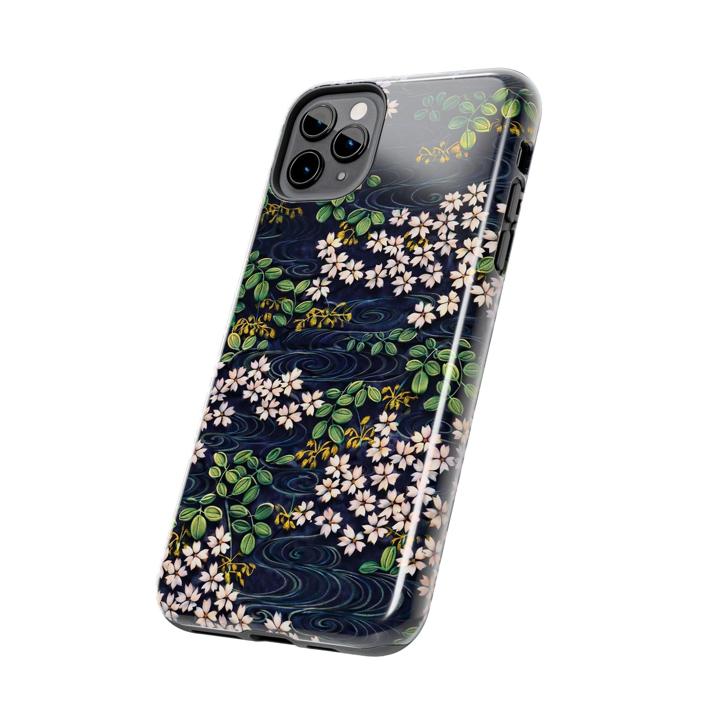 Sakura River Night Phone Case – Japanese Chiyogami Inspired Design