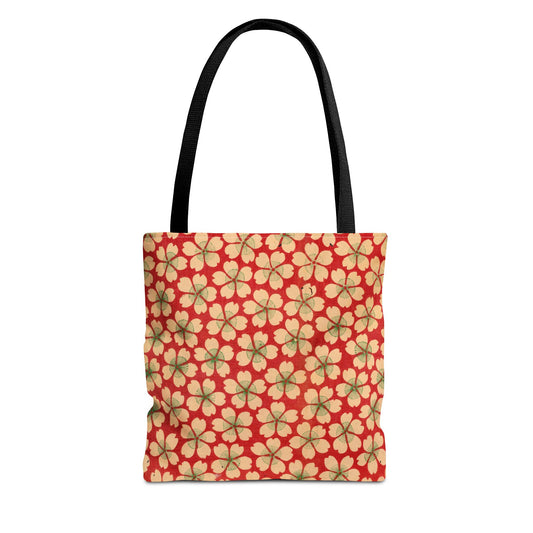 Meiji Era Sakura Blossom Tote Bag | "Chiyogami Mihon" Japanese Archive Art | Red & White Floral