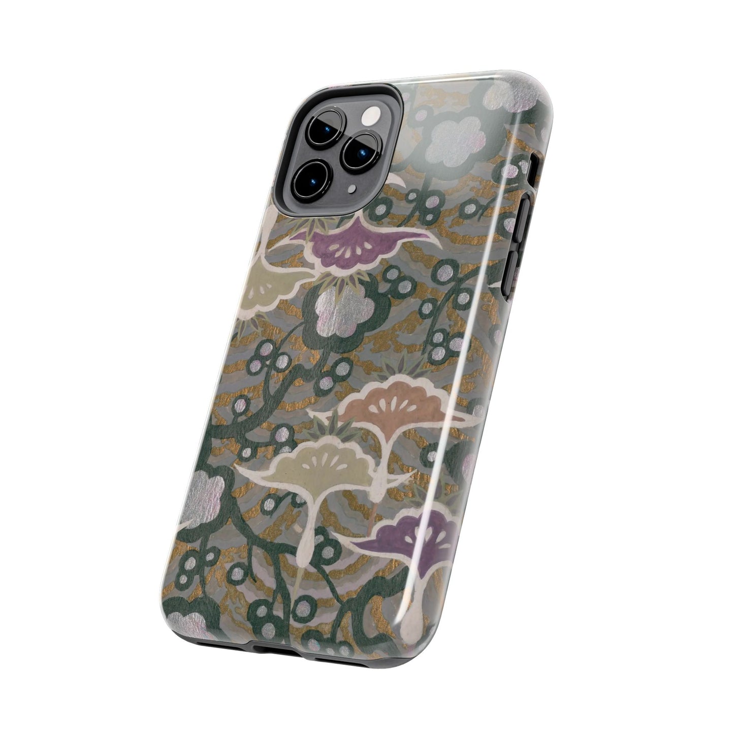 Meiji Era Dancing Cranes & Plum Phone Case | 1901 Zuan Hyakushu | Gold & Silver Japanese Art