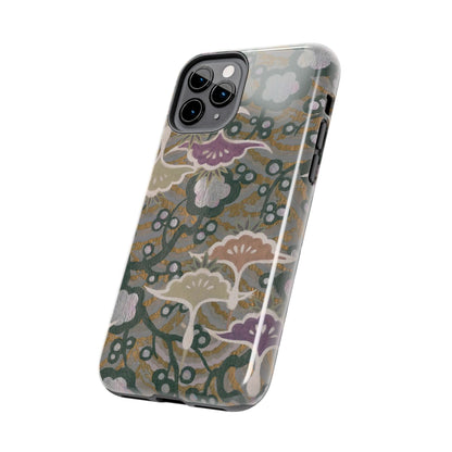 Meiji Era Dancing Cranes & Plum Phone Case | 1901 Zuan Hyakushu | Gold & Silver Japanese Art