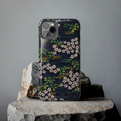 Sakura River Night Phone Case – Japanese Chiyogami Inspired Design