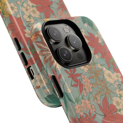 Meiji Era Maple & Autumn Bloom Phone Case | "Chiyogami Mihon" Japanese Archive Art