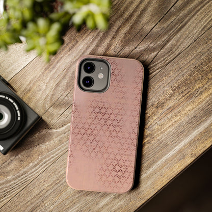 Taisho Era Pink Asanoha Phone Case | 1926 Japanese Chiyogami Art | Hemp Leaf Pattern