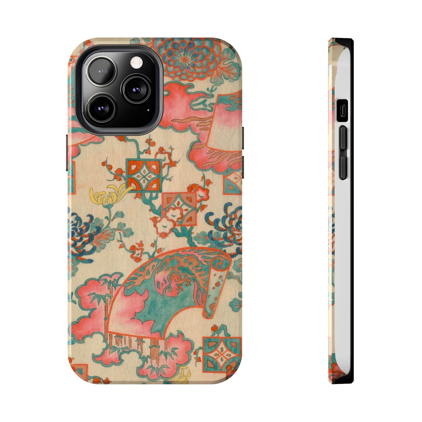 Meiji Era Fan & Chrysanthemum Phone Case | 1901 Zuan Hyakushu | Japanese Art